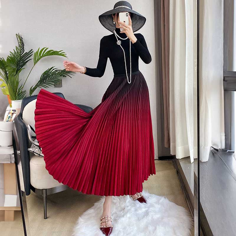 グラデーションプリーツスカート(6colors)