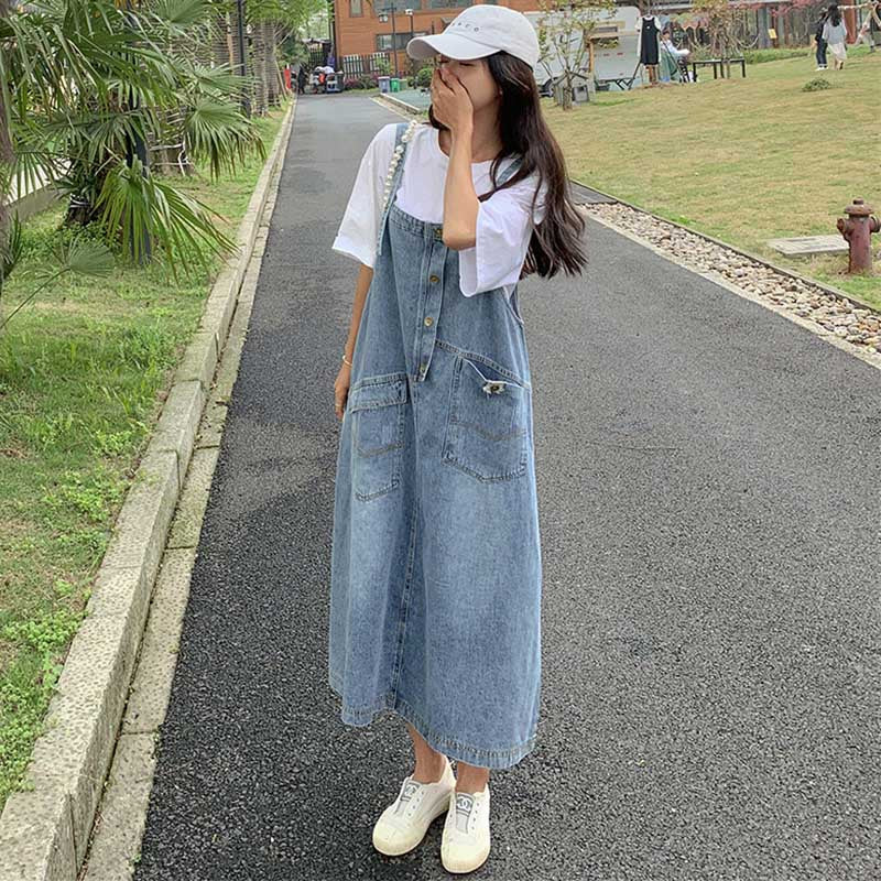 オーバーサイズデニムサロペットスカート