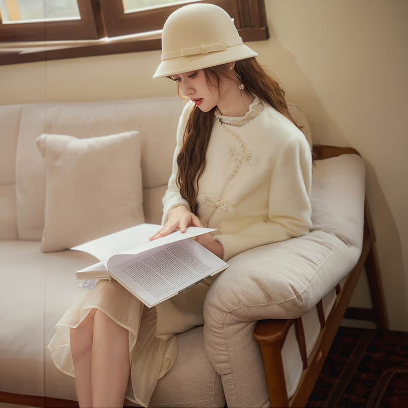 【即納】フリルドッキングファージャケット