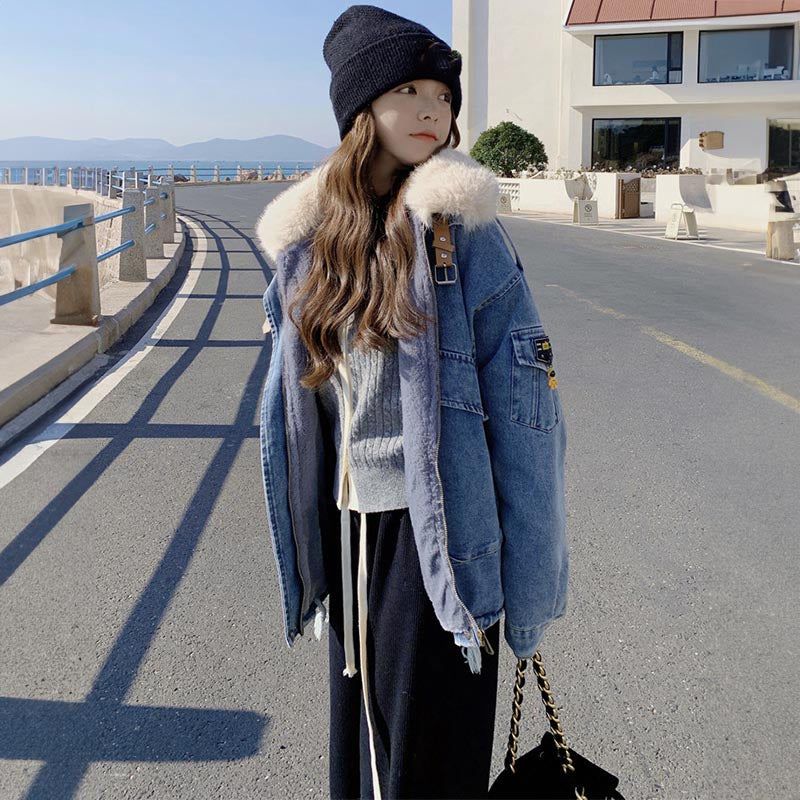 裏フリースデニムジャケット