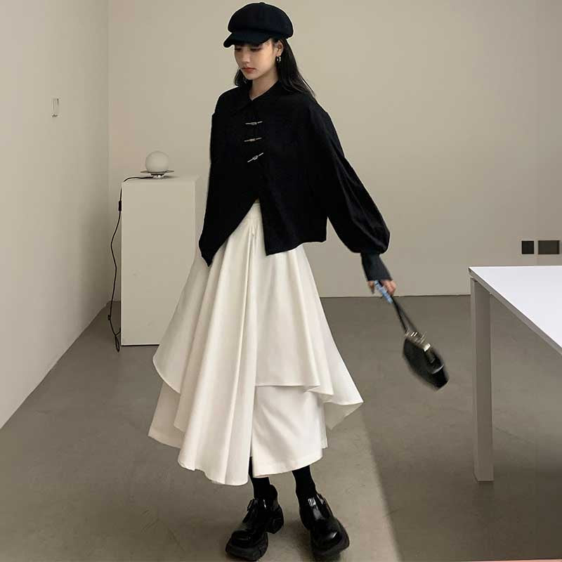 アシンメトリーモードブラウス