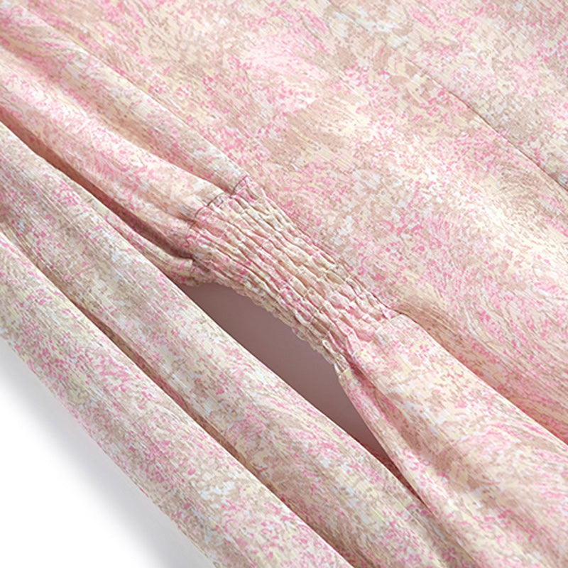 レトロシフォン花柄ワンピース(2colors)