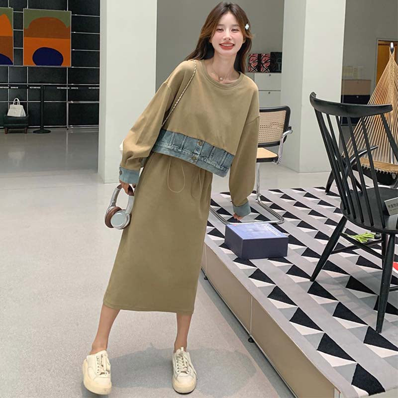 セットアップ風スウェットワンピース(2colors)