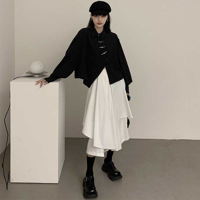 アシンメトリーモードブラウス