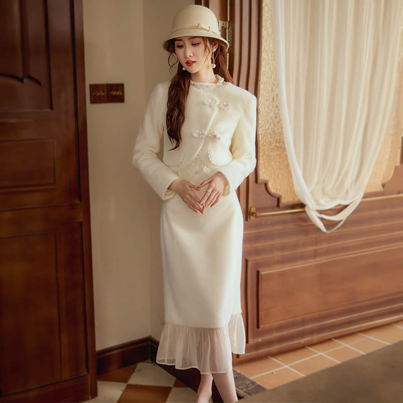 【即納】フリルドッキングファージャケット