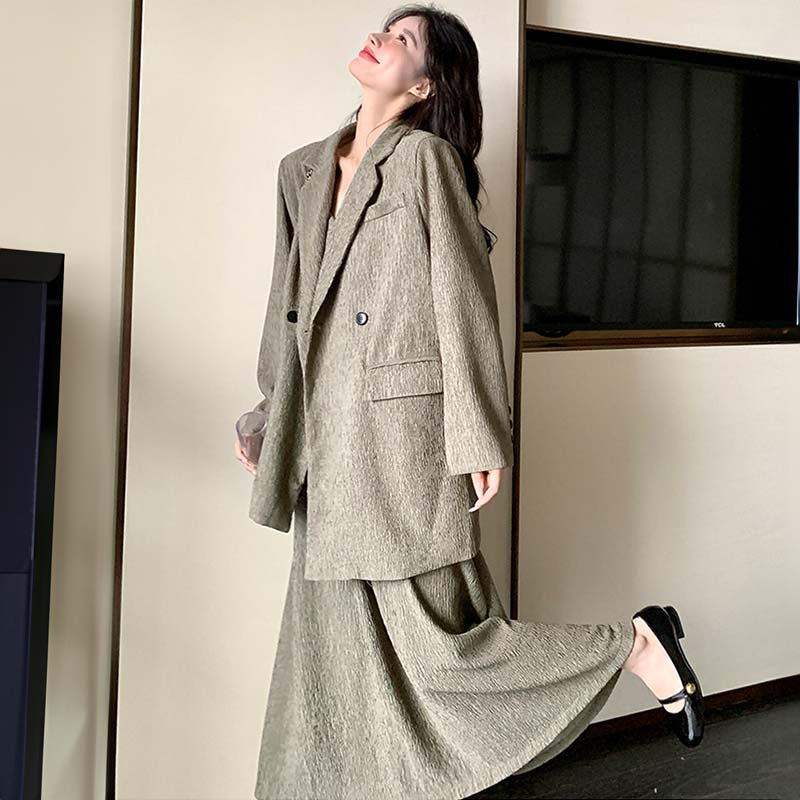 オーバーサイズジャケット×キャミワンピースセット