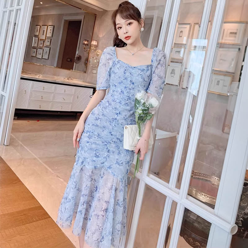 ライトブルーマーメイドワンピース