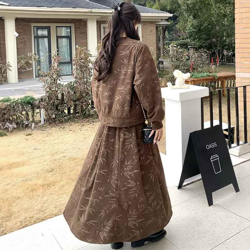 ブラウンコーデュロイセットアップ