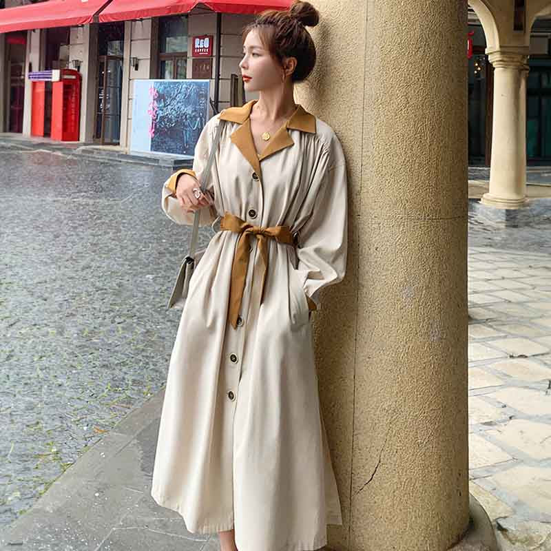 バイカラーシャツワンピース