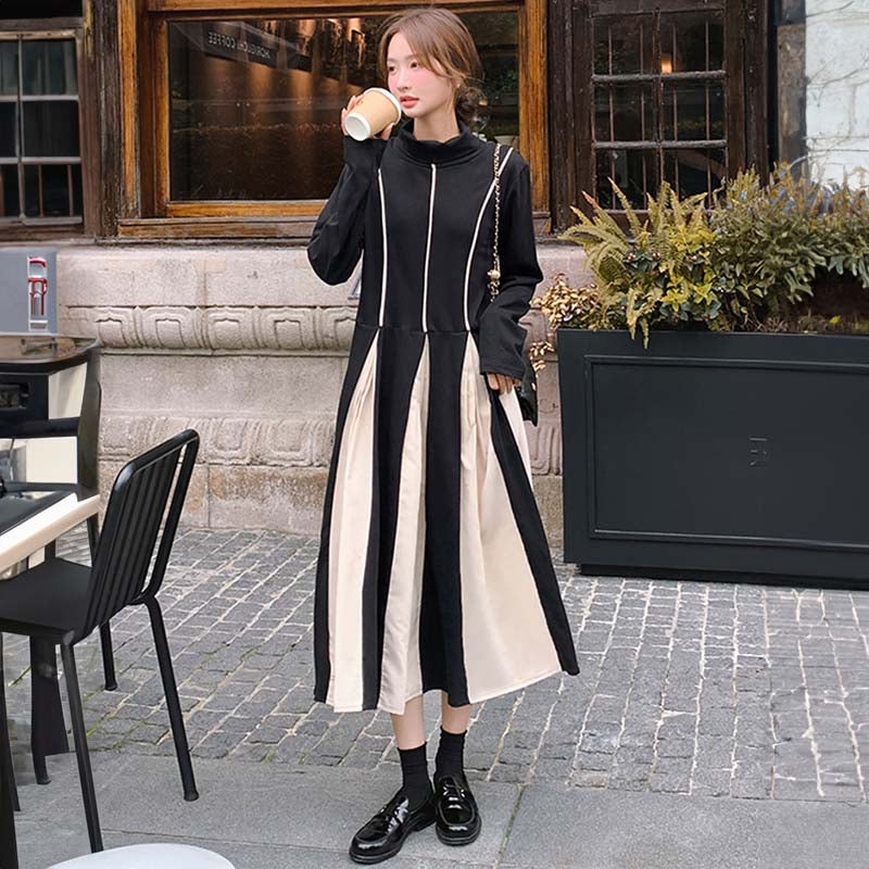 ツートンボリュームスカートワンピース