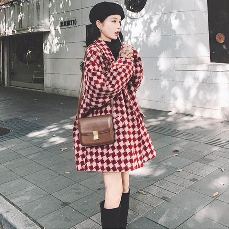 ダイヤモンドチェックチェスターコート(2colors)