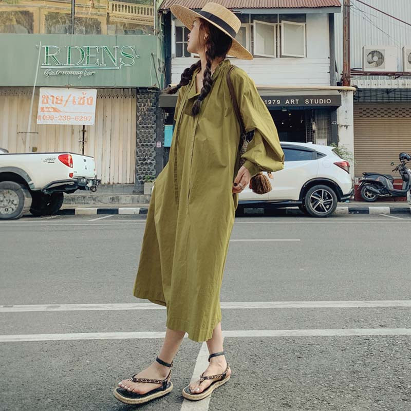 スキッパーボリュームワンピース