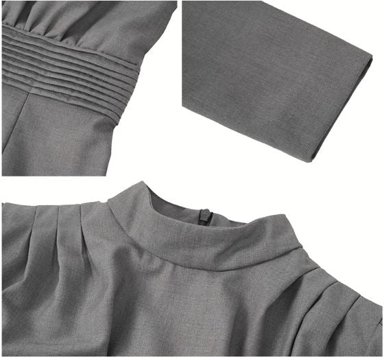 ブローチ付きウエストコンシャスワンピース