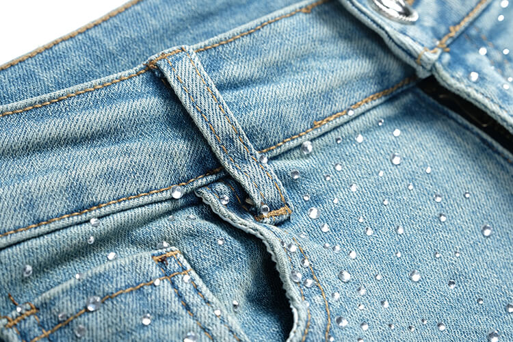デコルテビジュークロップドトップス×スパンコールフレアデニムパンツ【上下別売り可】