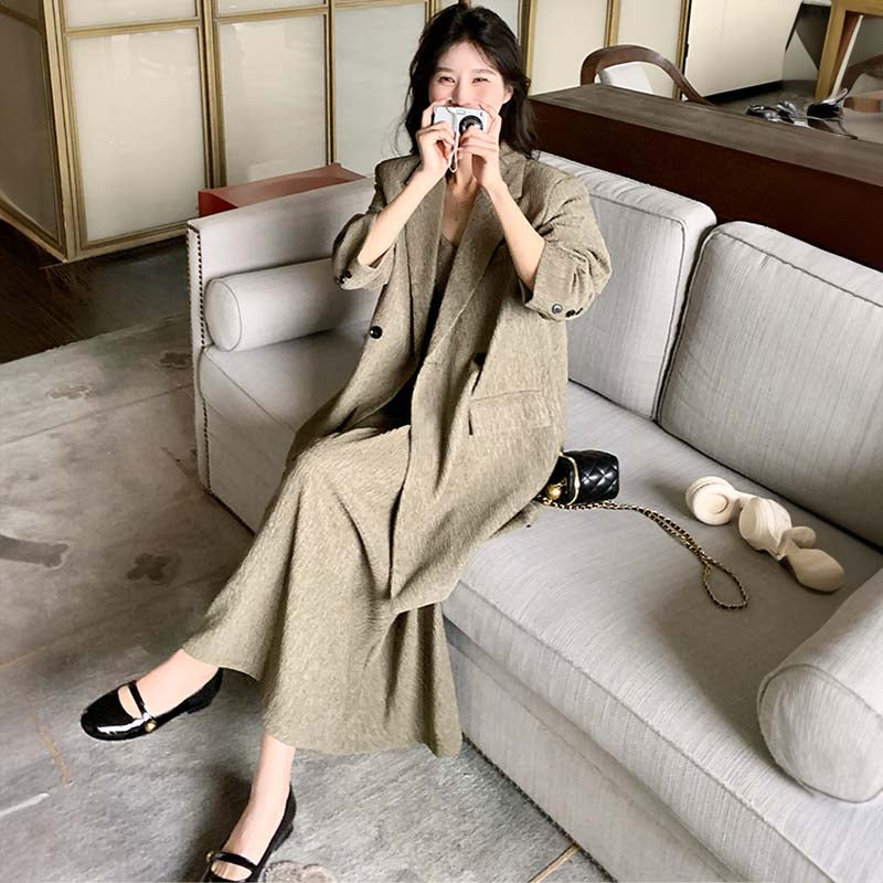 オーバーサイズジャケット×キャミワンピースセット