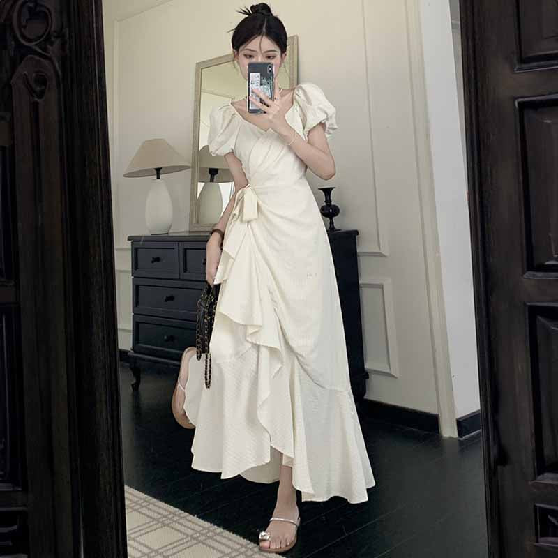 カシュクールフリルワンピース(2colors)