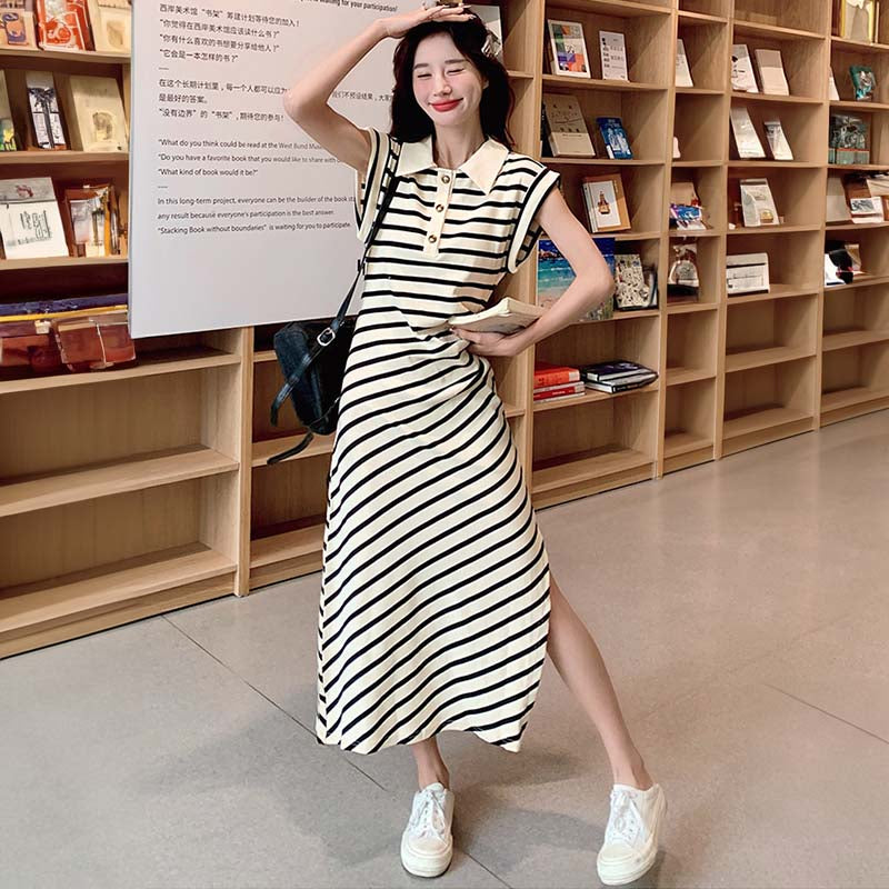 ボーダーポロワンピース