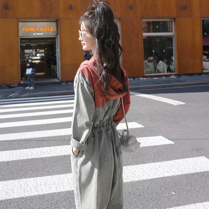 ダメージデニムオールインワン