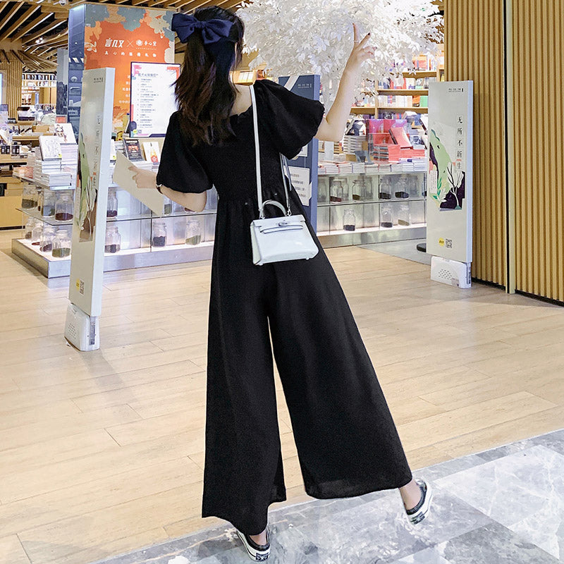 スクエアネックワイドロンパース(4colors)