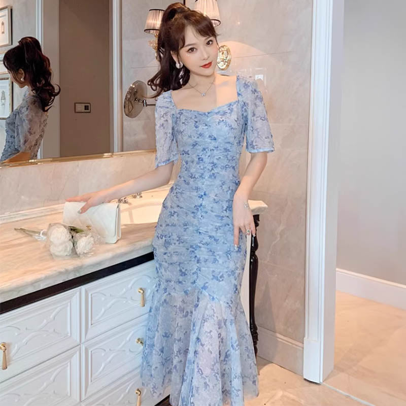 ライトブルーマーメイドワンピース