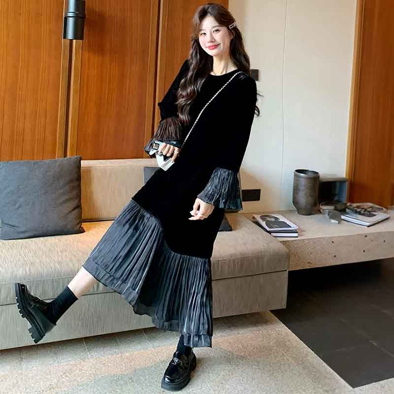 フィッシュテールブラックワンピース