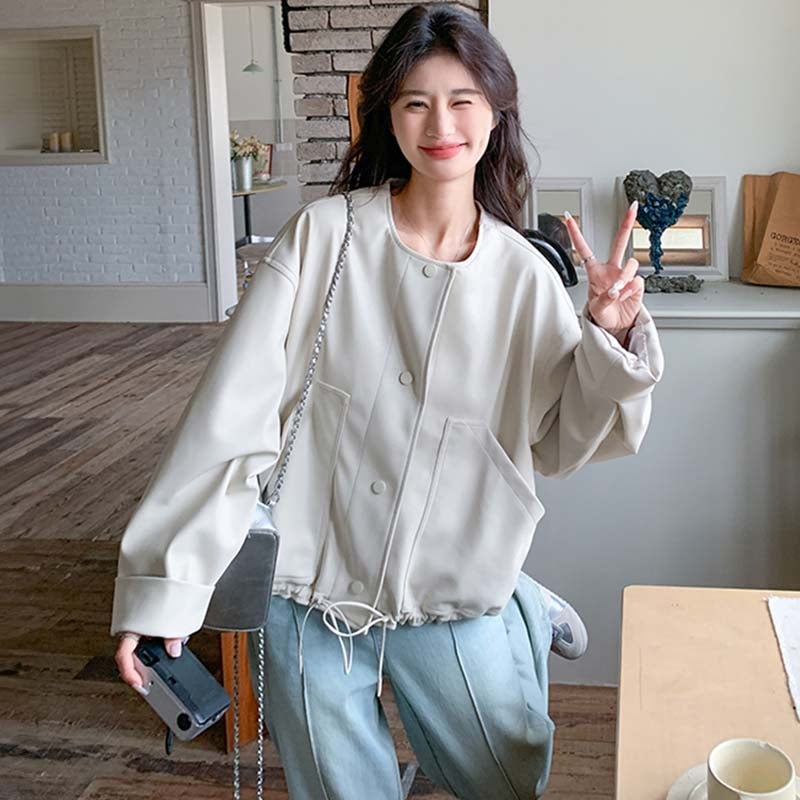 ノーカラールーズショートジャケット(2colors)