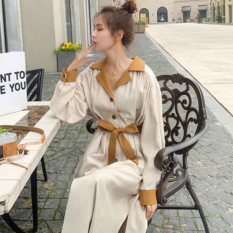 バイカラーシャツワンピース