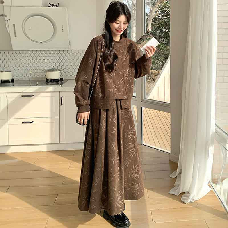 ブラウンコーデュロイセットアップ