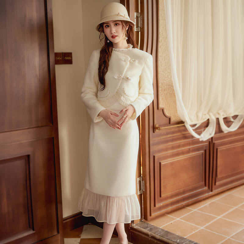 【即納】フリルドッキングファージャケット