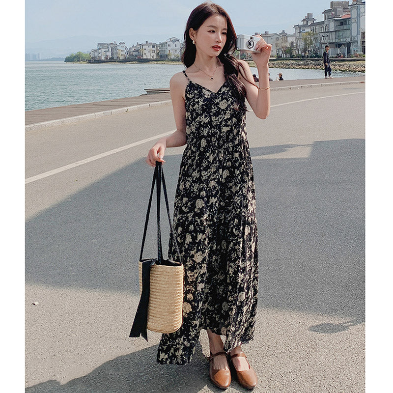 フラワーキャミソールワンピース(スクエアネックトップ付き)