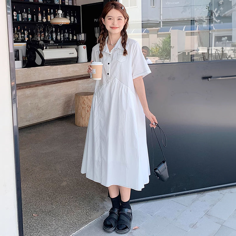 アシメヨークホワイトシャツワンピース