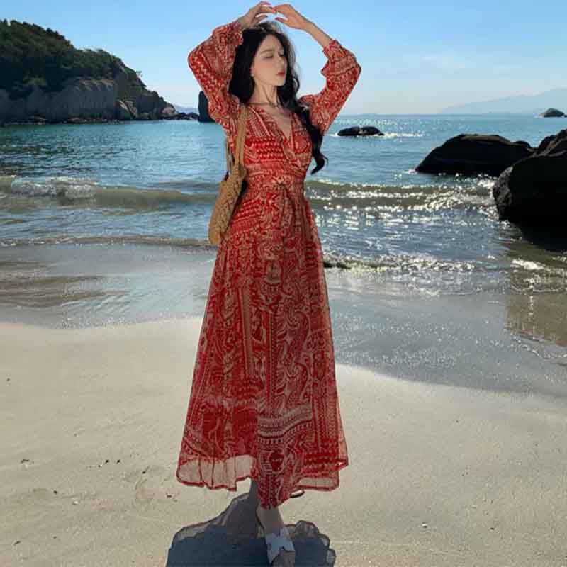 エスニックマキシスカートワンピース