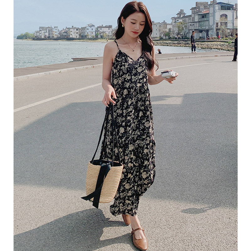 フラワーキャミソールワンピース(スクエアネックトップ付き)