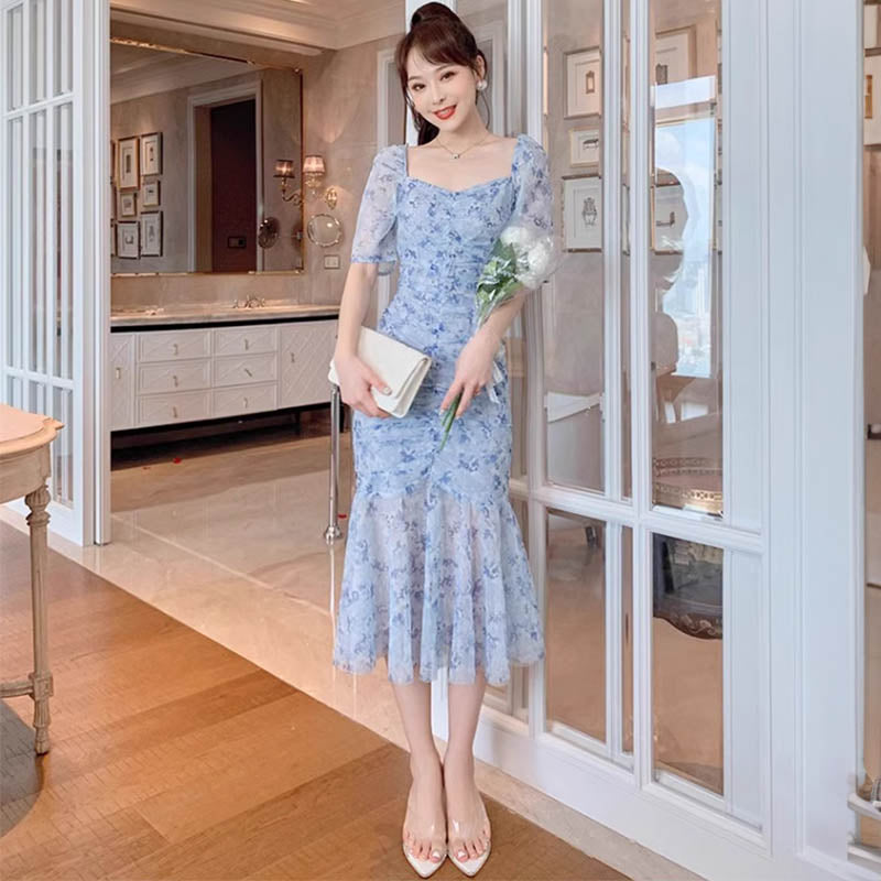 ライトブルーマーメイドワンピース