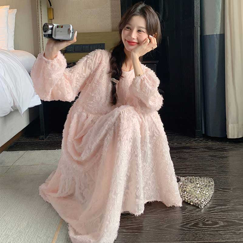 フラワージャガードワンピース(2colors)