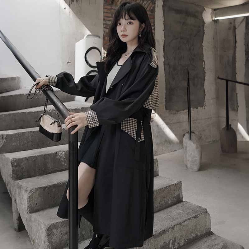 チェックヨークトレンチコート