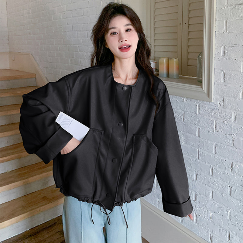 ノーカラールーズショートジャケット(2colors)