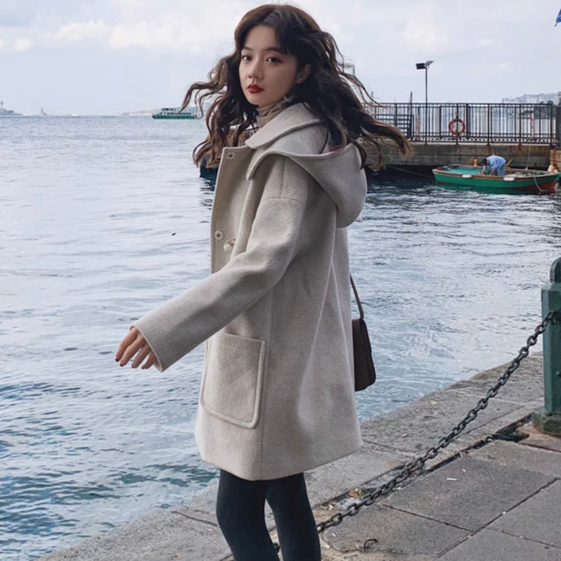 2wayミドル丈ダッフルコート