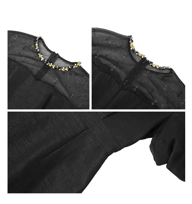 オフショルダー風パフスリーブワンピース(5COLORS)