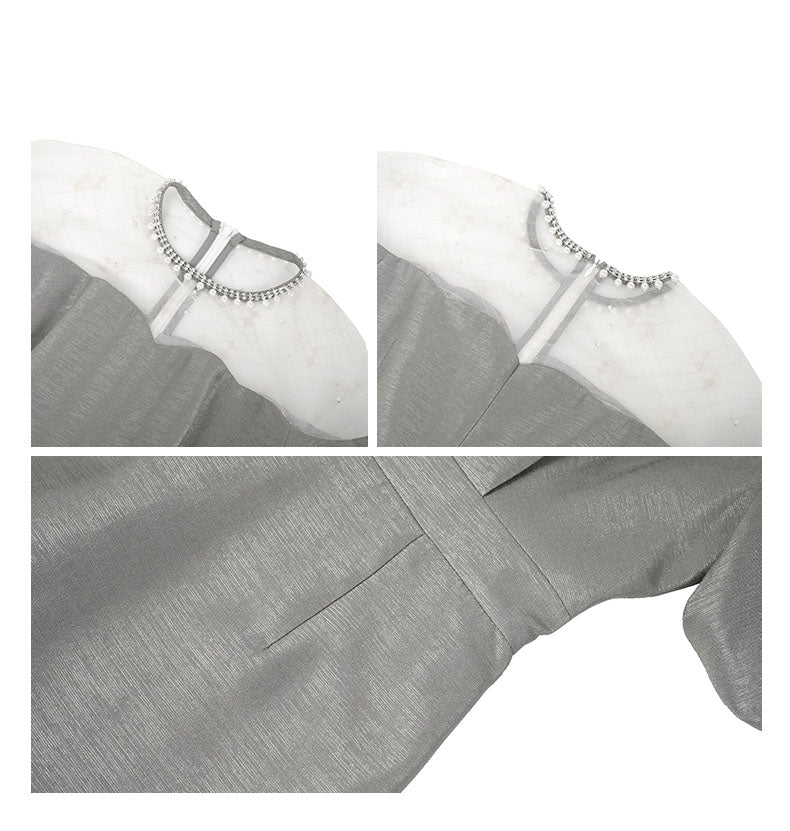 オフショルダー風パフスリーブワンピース(5COLORS)