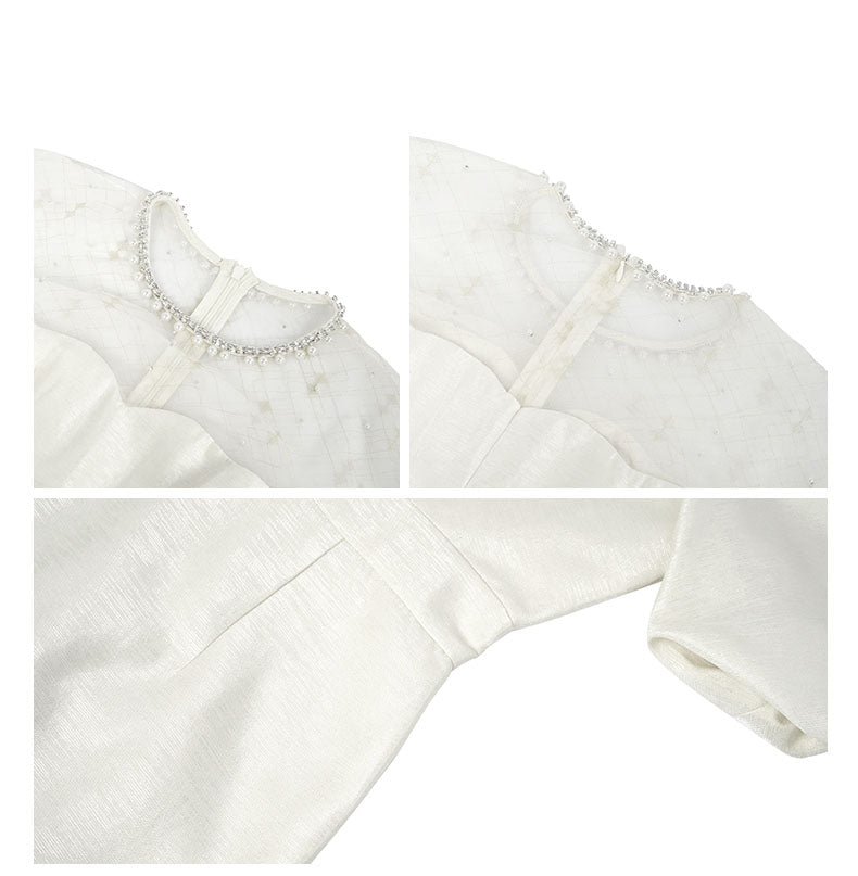 オフショルダー風パフスリーブワンピース(5COLORS)