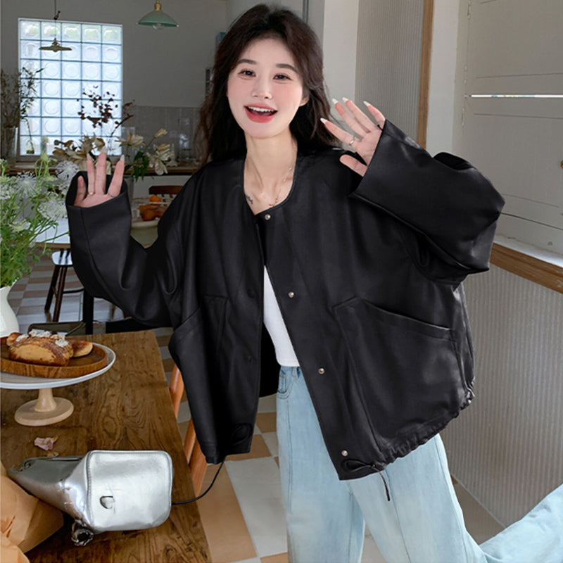 ノーカラールーズショートジャケット(2colors)