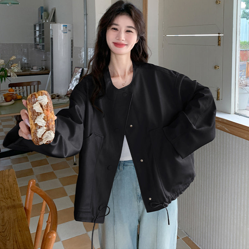 ノーカラールーズショートジャケット(2colors)