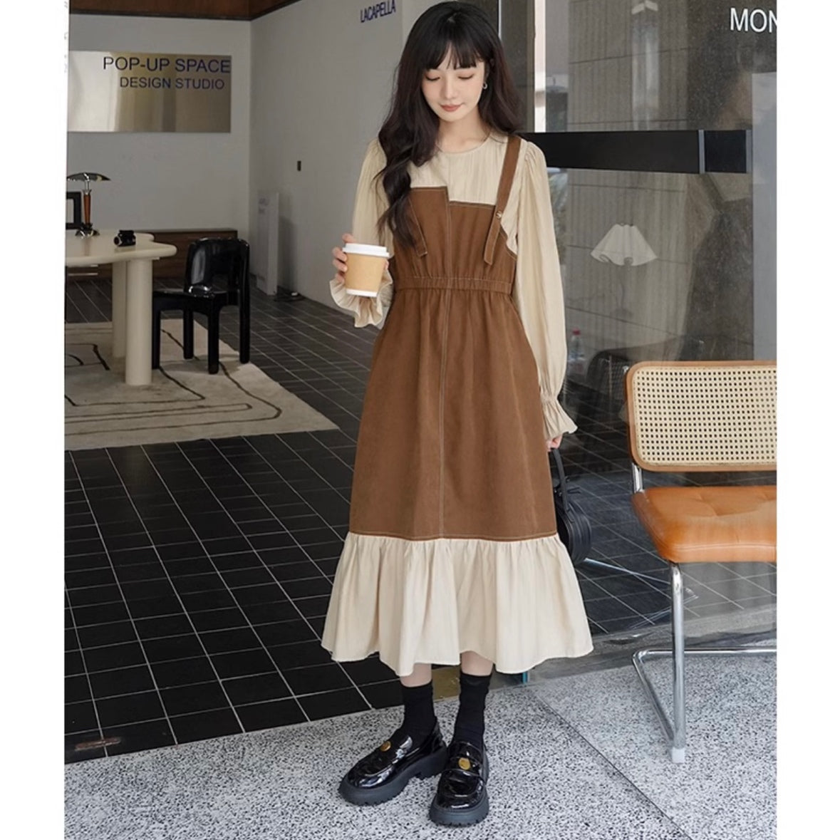 ティアードサスペンダードッキングワンピース