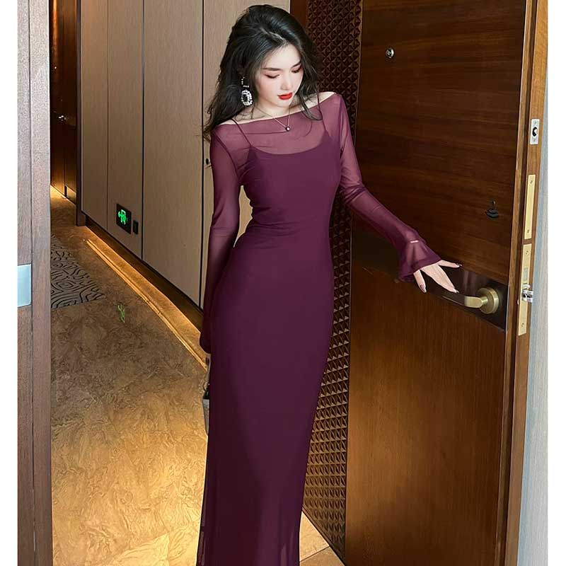 レーヤードシアーワンピース(2colors)