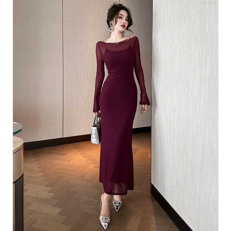 レーヤードシアーワンピース(2colors)