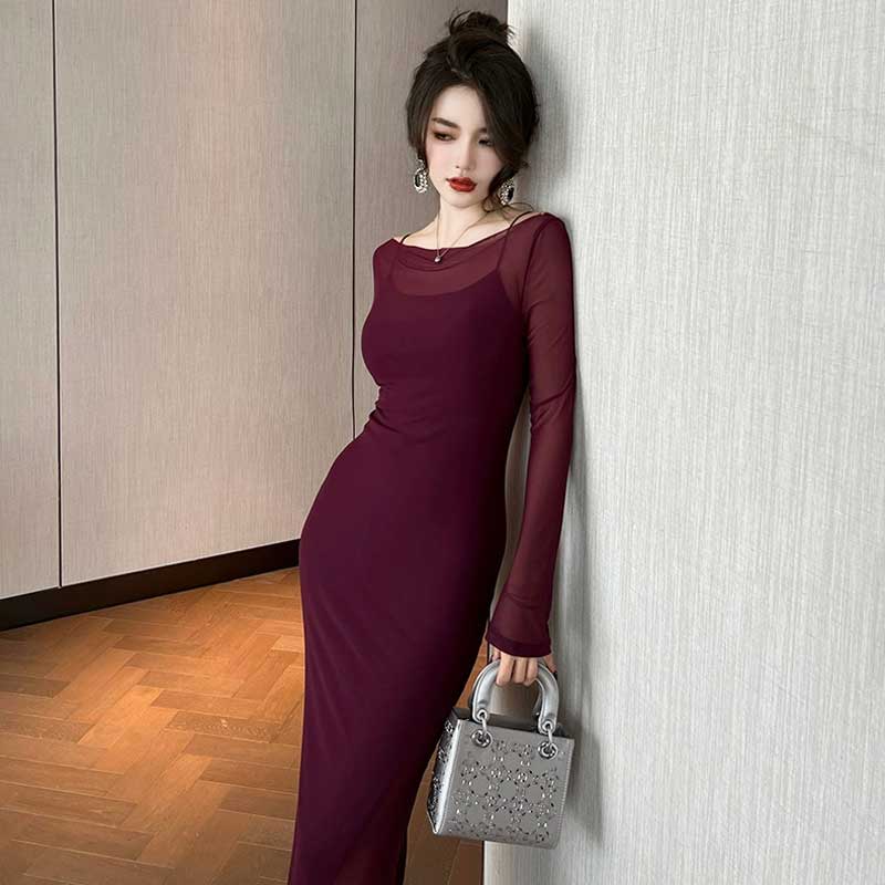 レーヤードシアーワンピース(2colors)