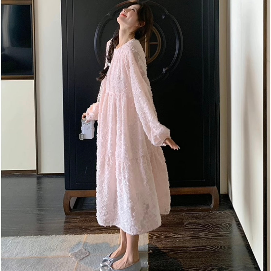 フラワージャガードワンピース(2colors)