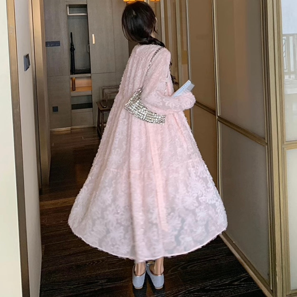 フラワージャガードワンピース(2colors)