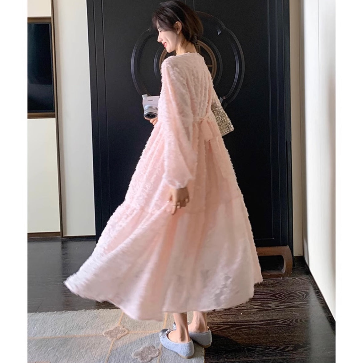 フラワージャガードワンピース(2colors)